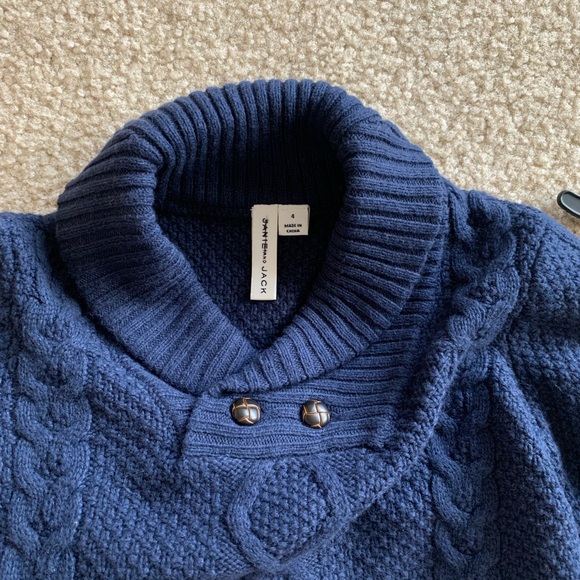 NWOT 4T janie and jack kids boys navy blue knit Sweater - Picture 2 of 4